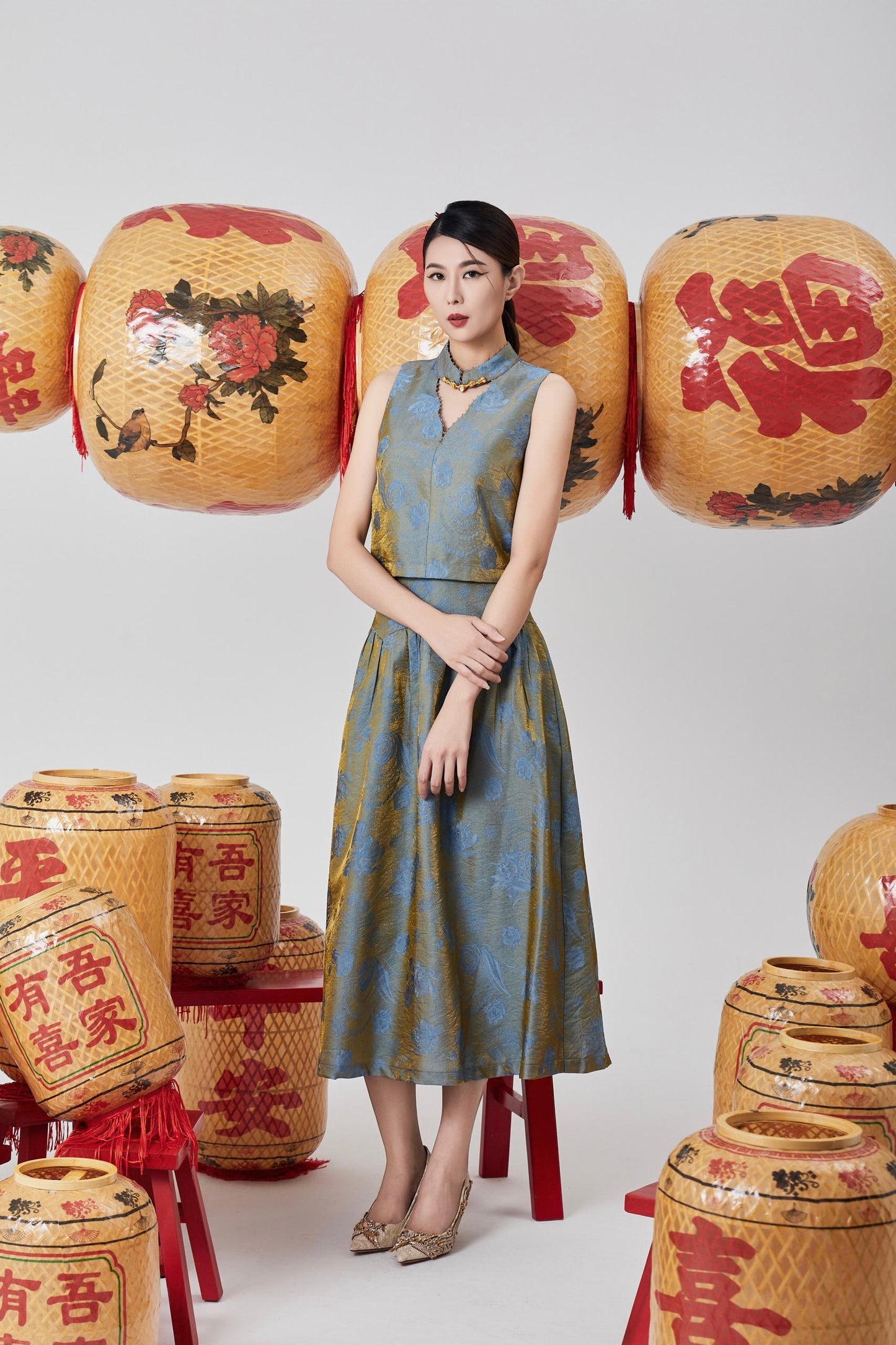 Huan Orient A-line Skirt