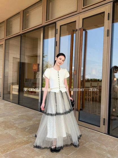 Faye Polka Dot Tulle Skirt