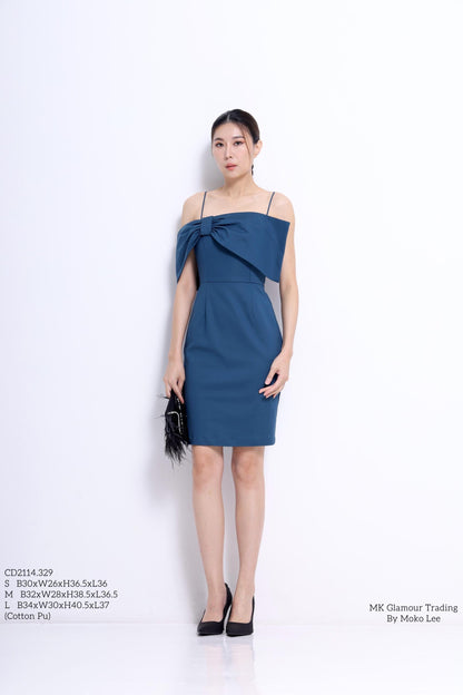 Deborah Big Bow Midi Dress
