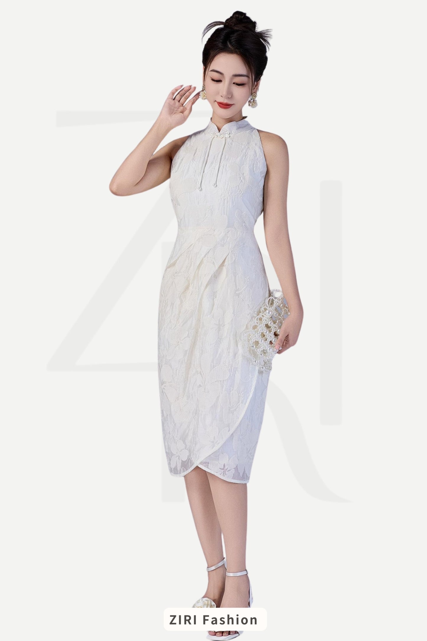 Sue Tencel Embroidered Qipao Dress