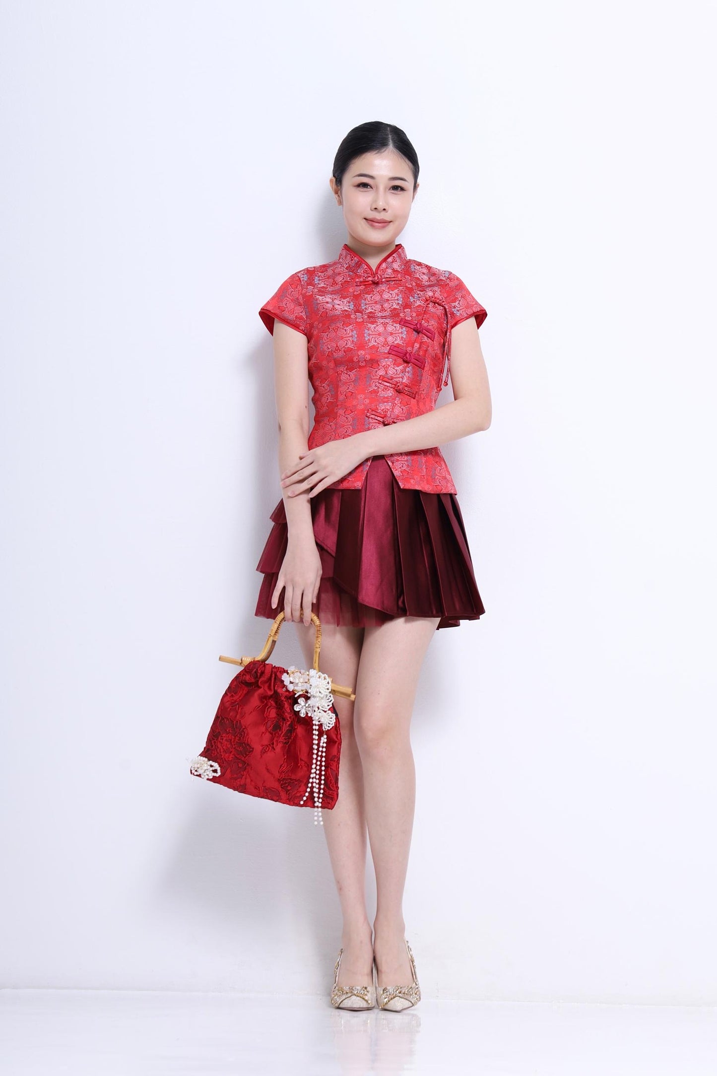 Shuang Xi Orient Fitted Blouse