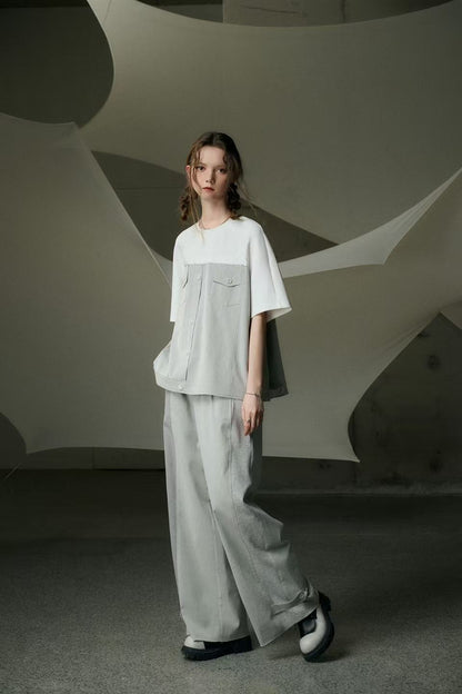 Lera Oversized Bicolor Denim Set
