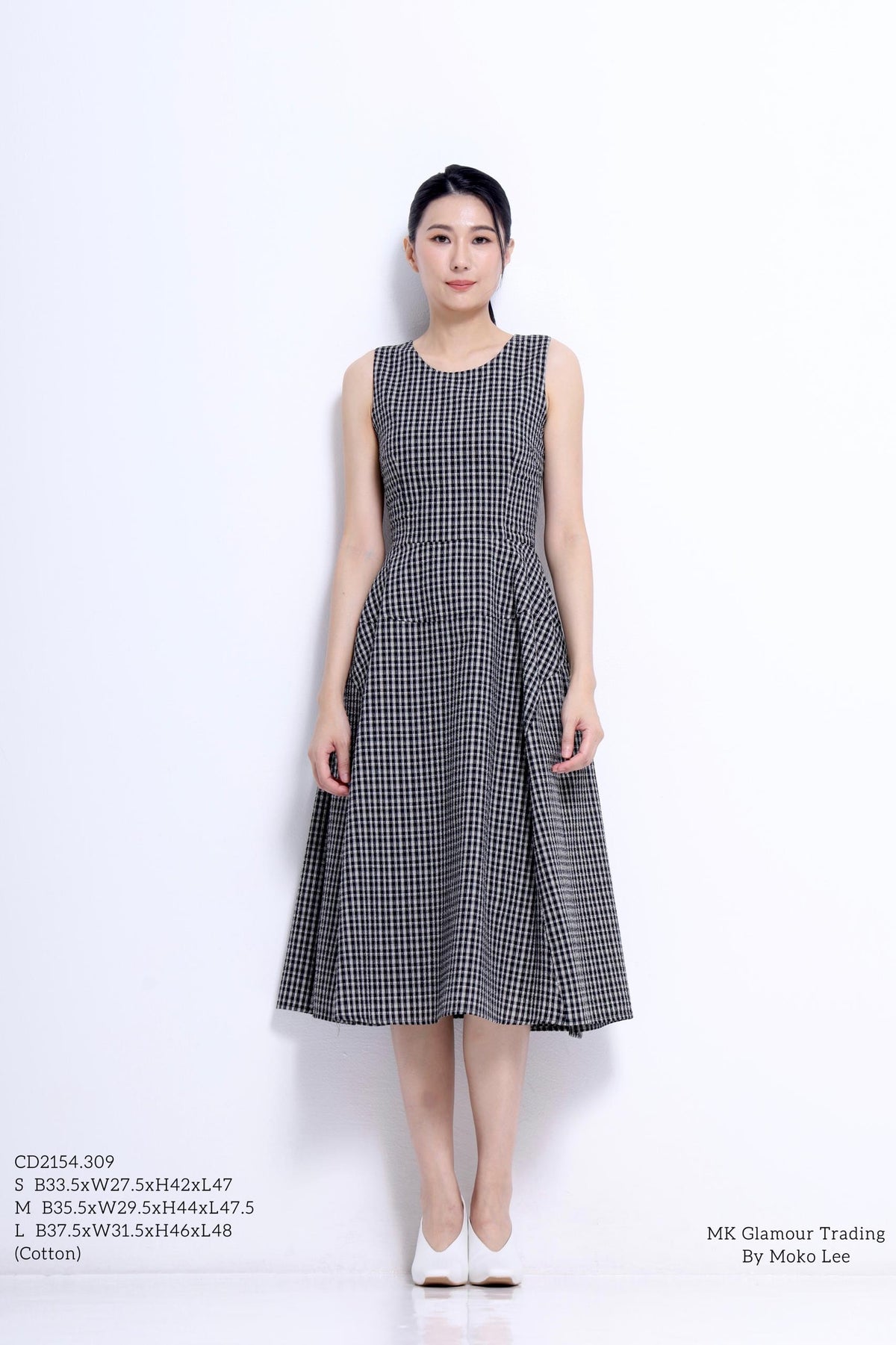 Elise A-line Checkered Dress