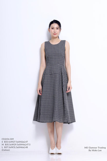 Elise A-line Checkered Dress