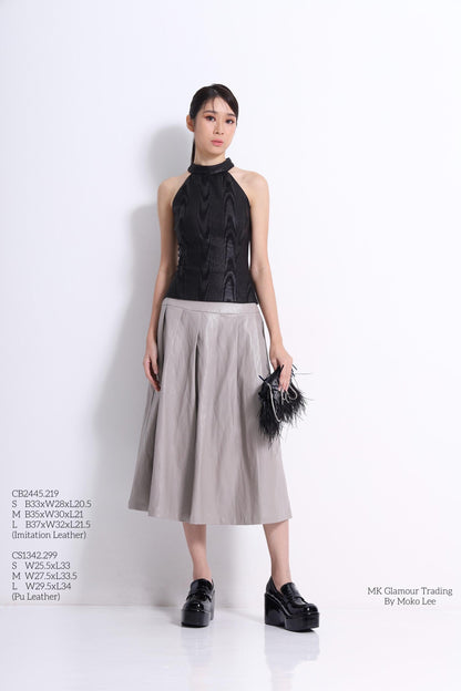 Mina Faux Leather Aline Skirt