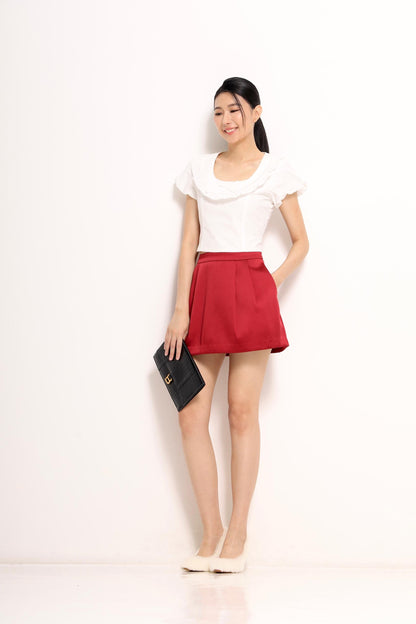 Lily Boat Neck Bow Tie Top