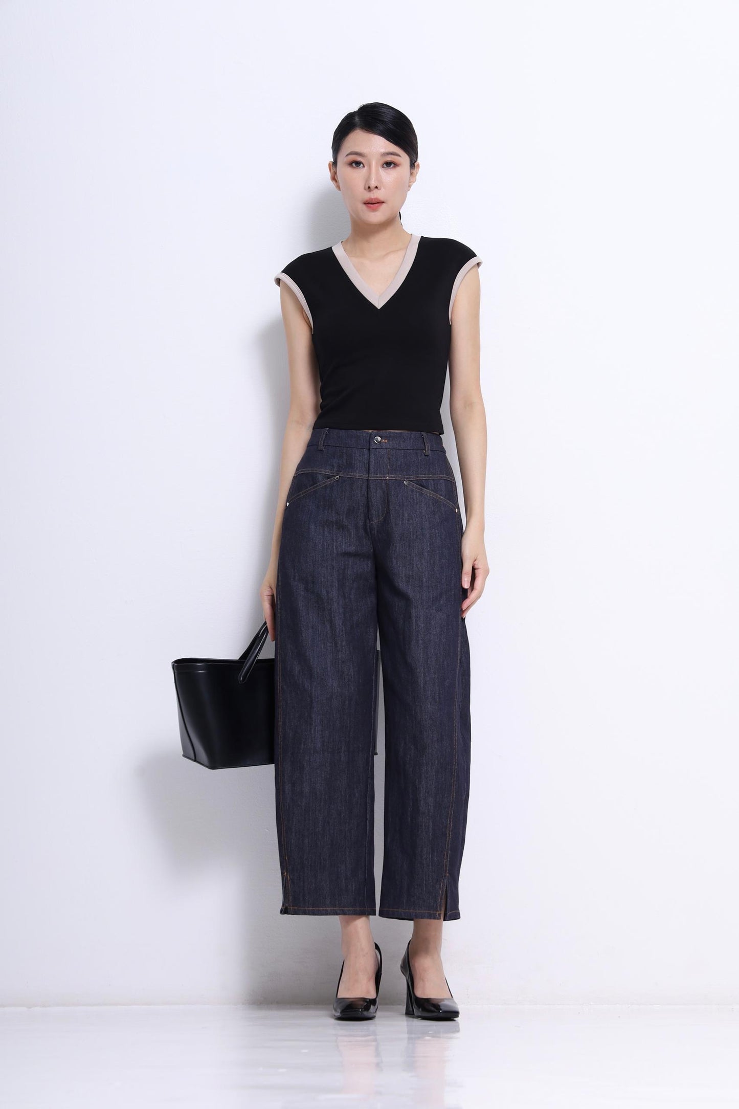 Trisha V-Neck Scuba Top