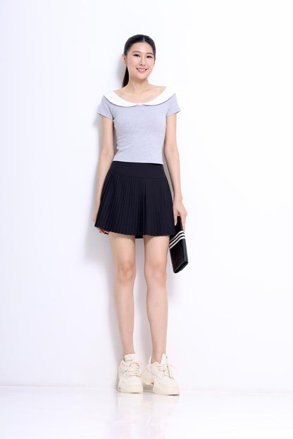 Felise Contrast Collar Knit Top