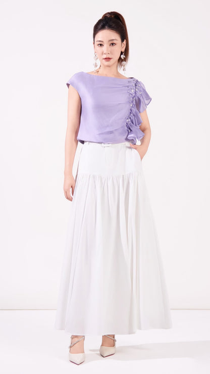 Ziri Asymmetrical Ruffle Top