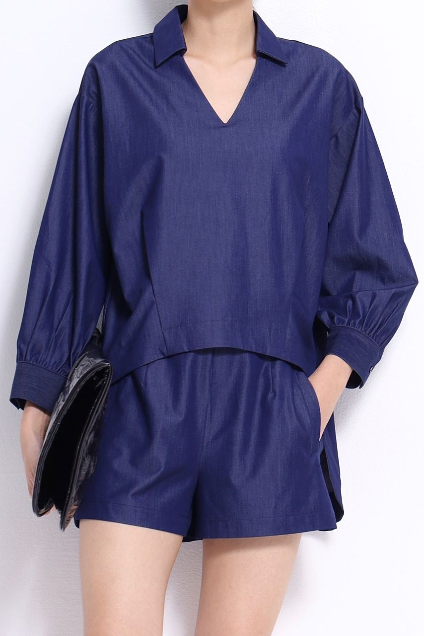 Zia V-Neck Oversized Shirt