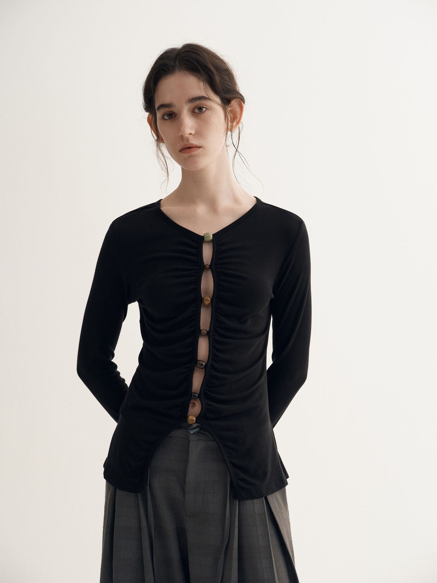 Sue Oriental Beads Knit Top