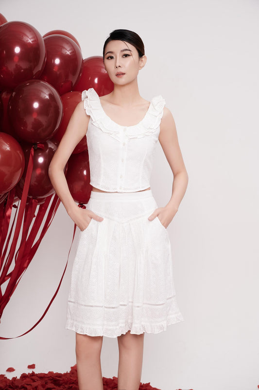 Olivia Ruffle Collar Lace Blouse