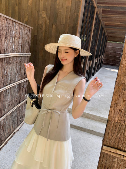 Gina Linen Tailored Vest