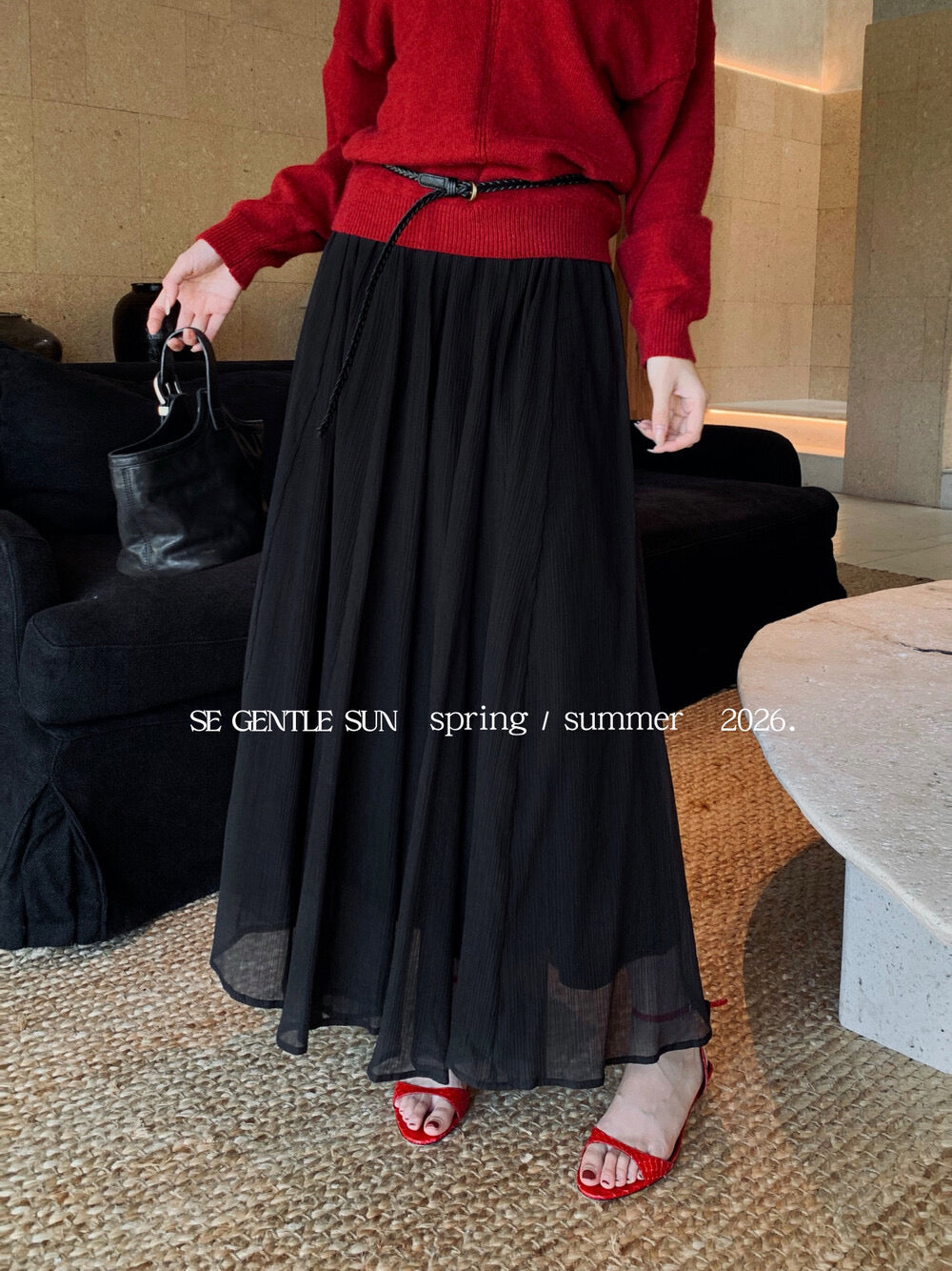 Tyana Textured A-line Skirt
