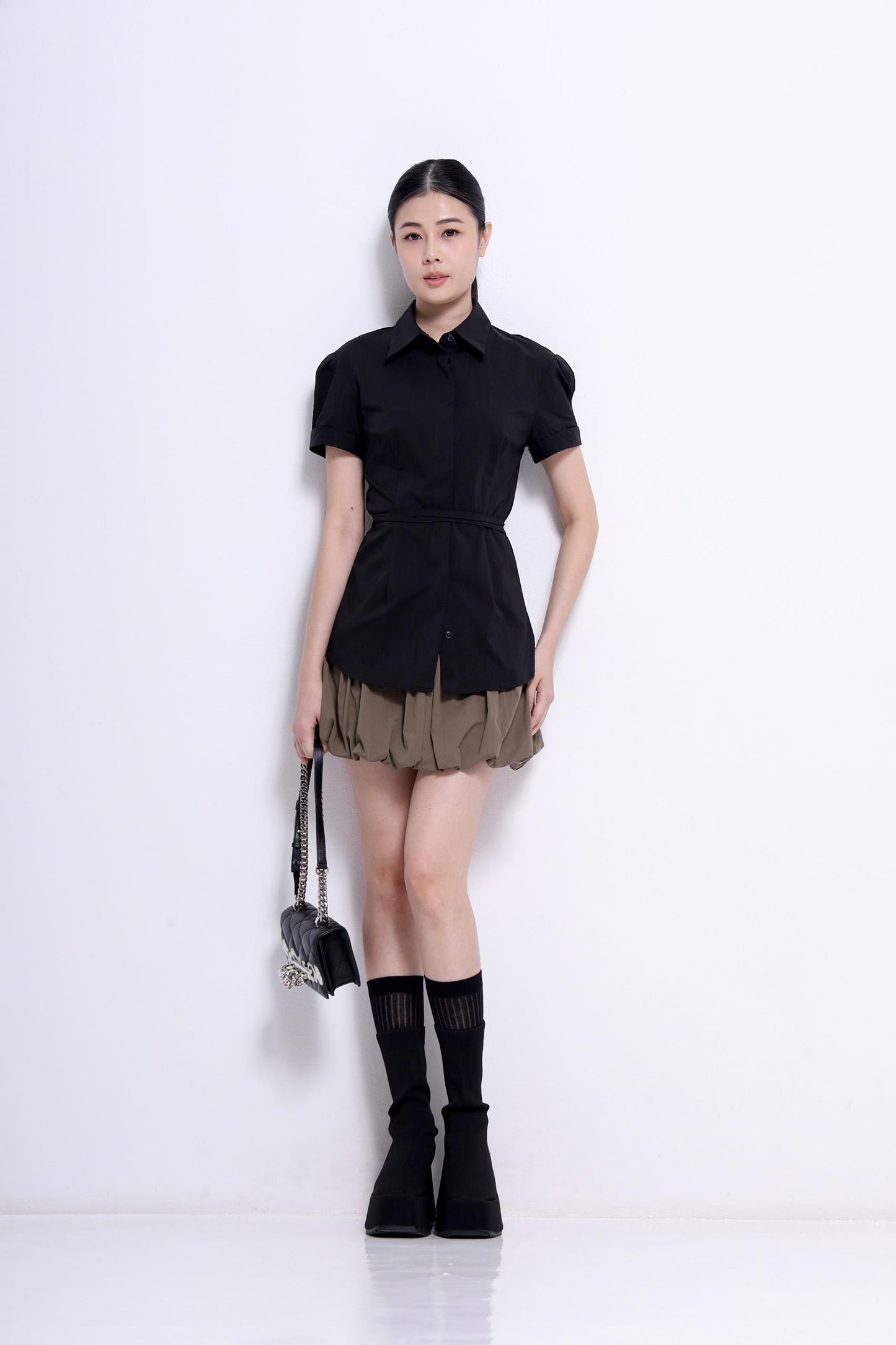 Sera Bubble Hem Mini Skirt