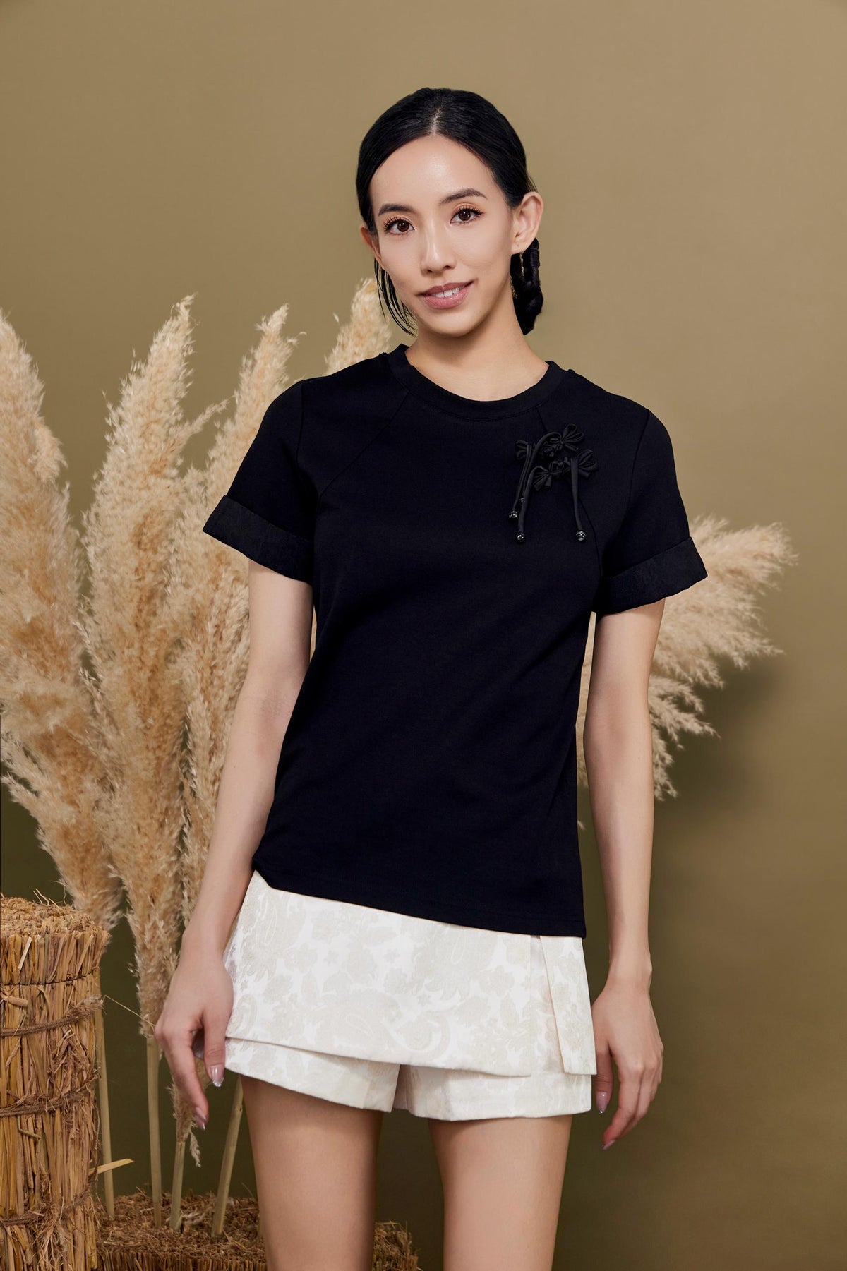 Ning Orient Chinese Knot Cotton Top