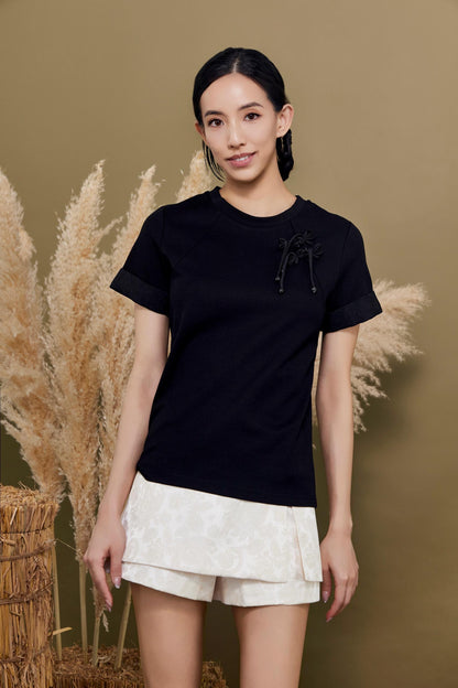 Ning Orient Chinese Knot Cotton Top