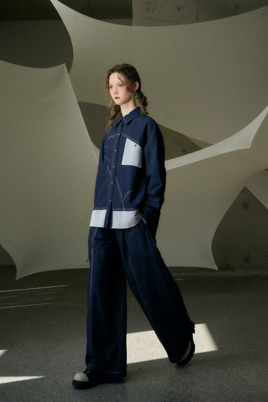 Blake Bicolor Wide Legged Pants