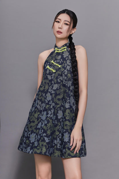 Aki Denim Qipao Dress