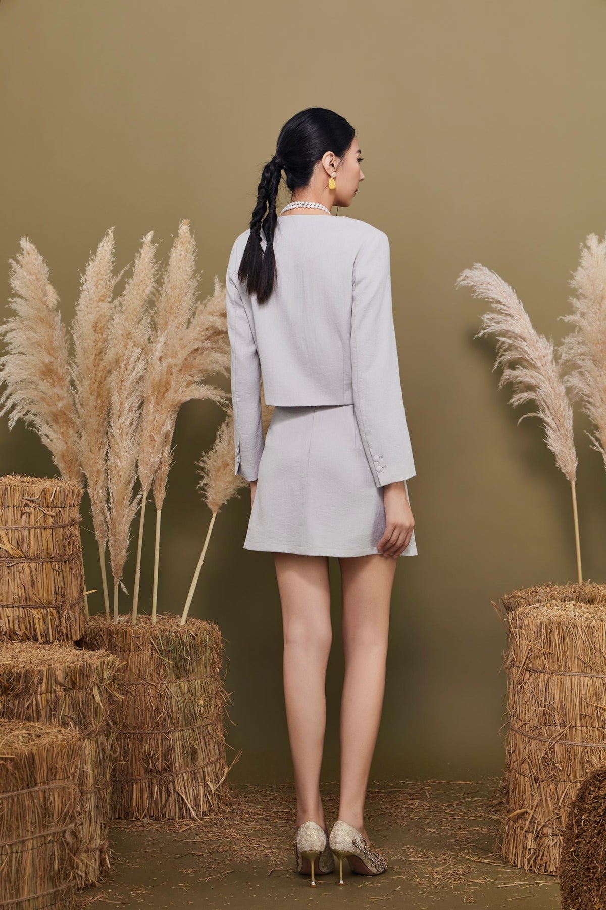 Shan  Embellished Flower Cropped Jacket