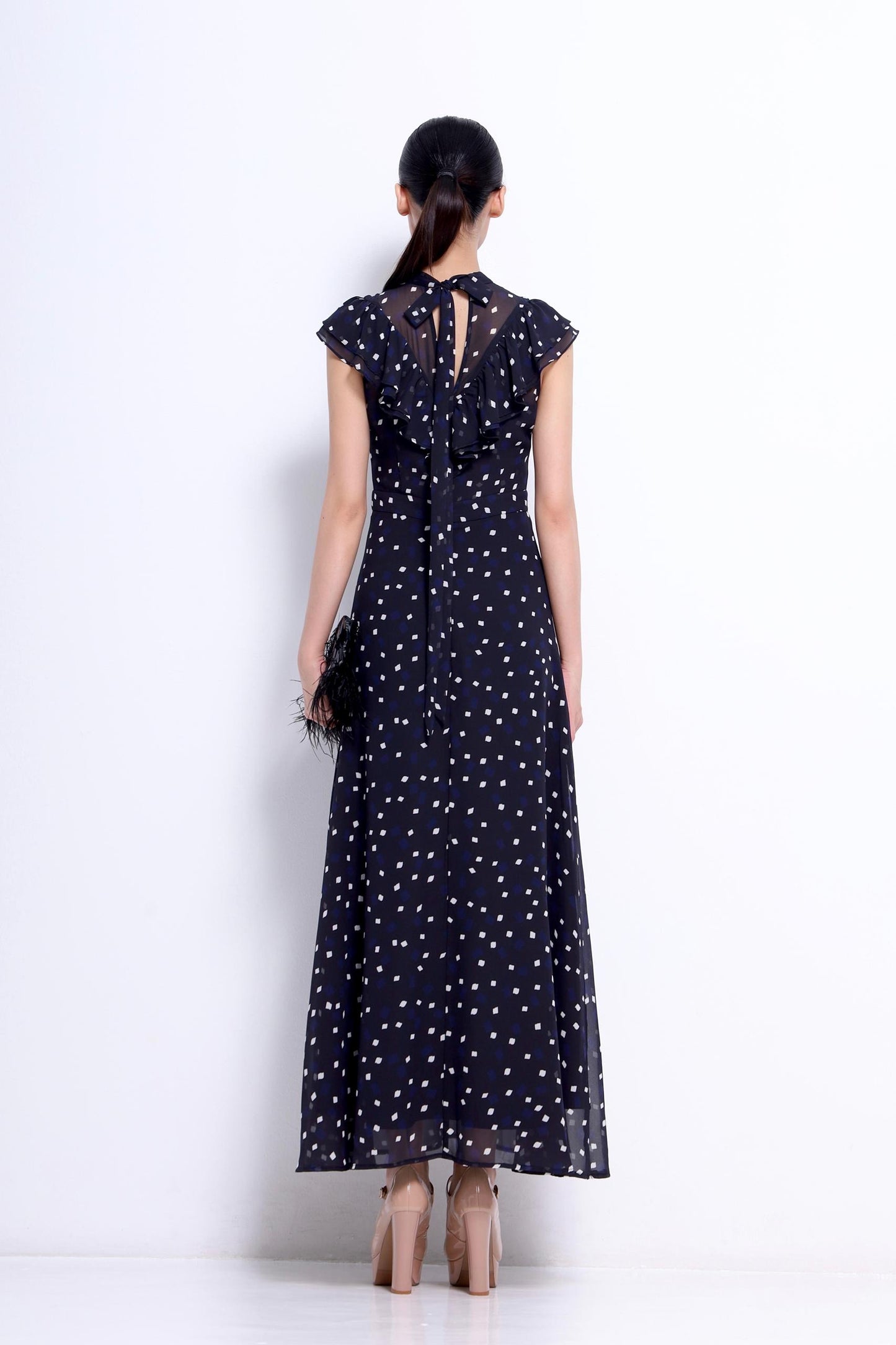 Dauphine Ruffle Chiffon Dress