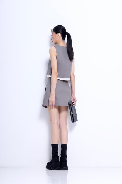 Marlene Front Pleated A-line Skirt