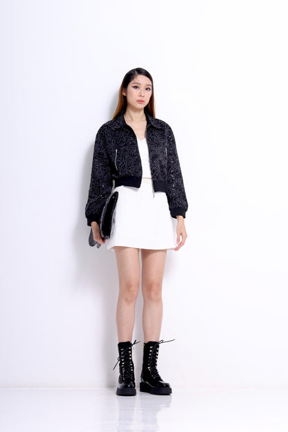 Zera Sequin Light Bomber Jacket