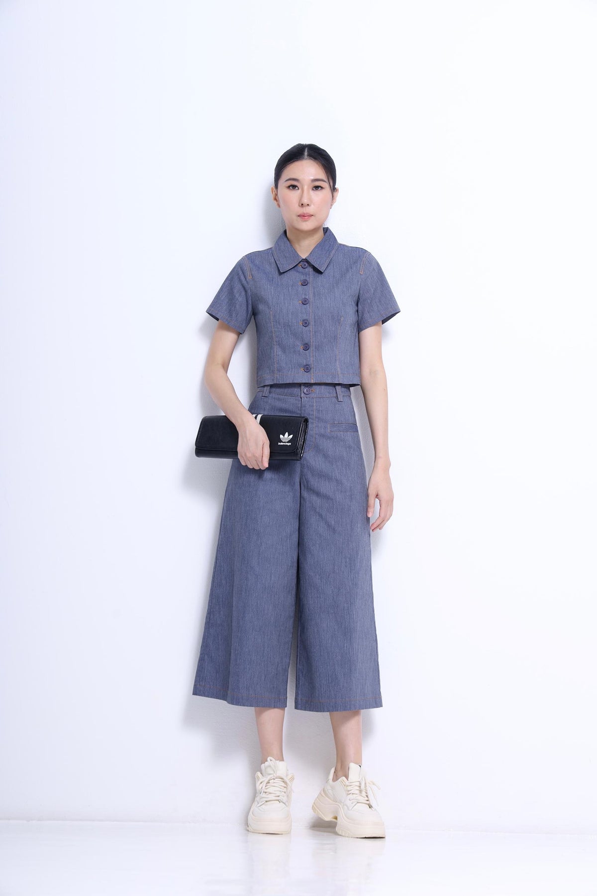 Tassy Button Down Cropped Shirt