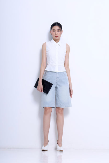 Nim Sleeveless Peplum Shirt