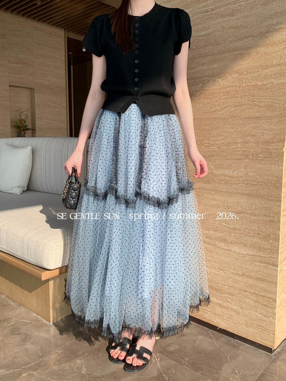 Faye Polka Dot Tulle Skirt