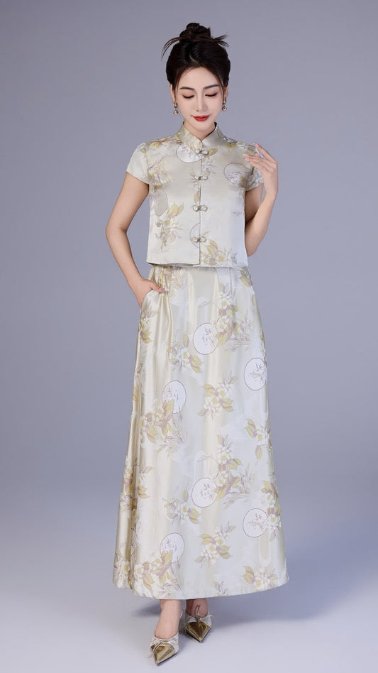 Xin Oriental Column Skirt