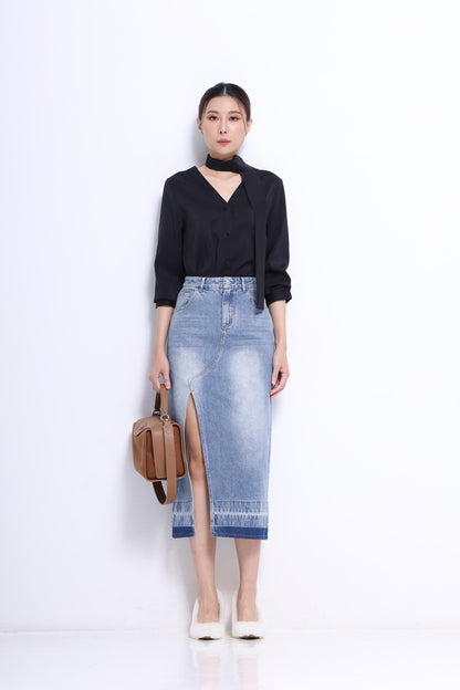 Marie V-Neck Chiffon Blouse