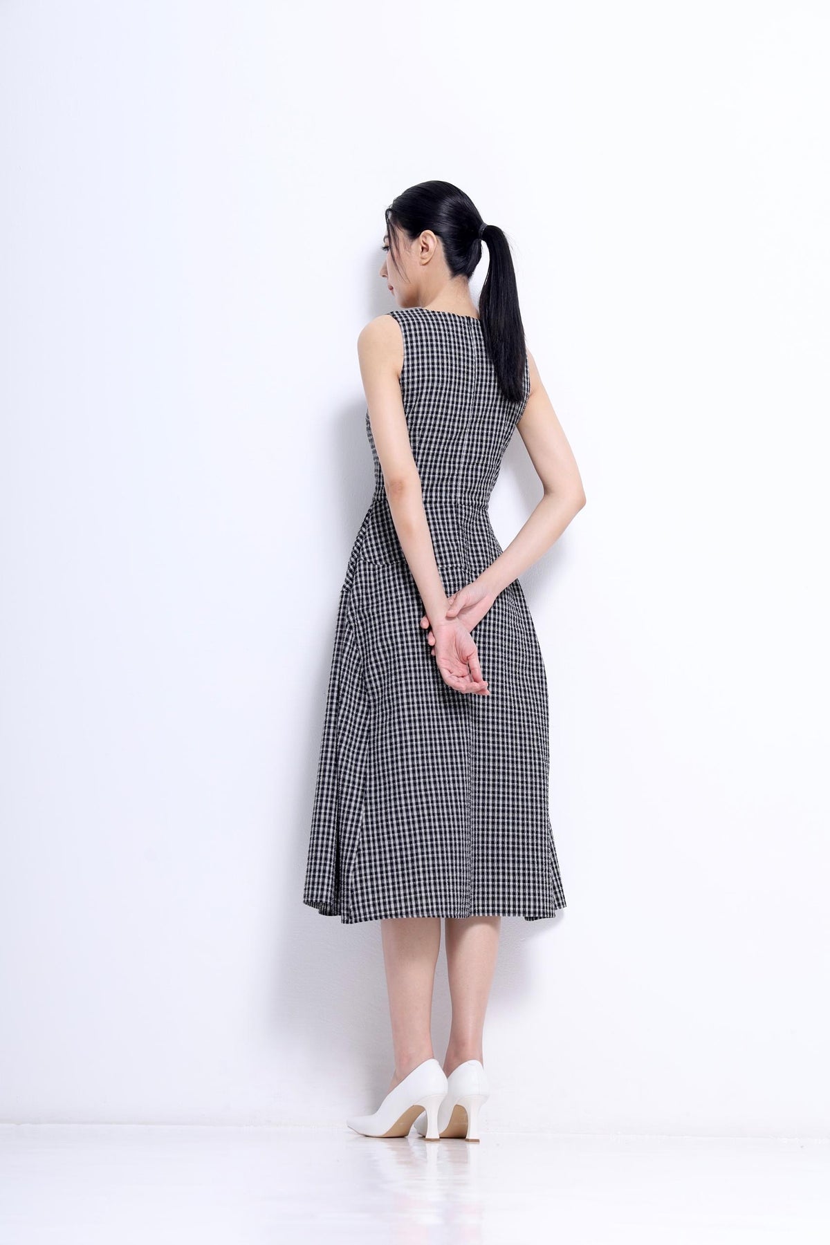 Elise A-line Checkered Dress