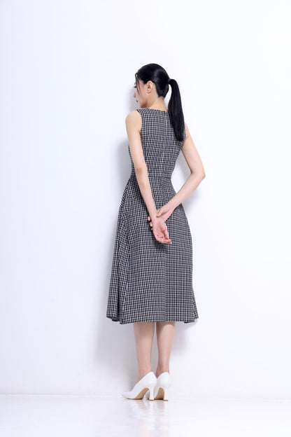 Elise A-line Checkered Dress