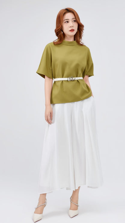 Ziri Loose Mock Neck Top