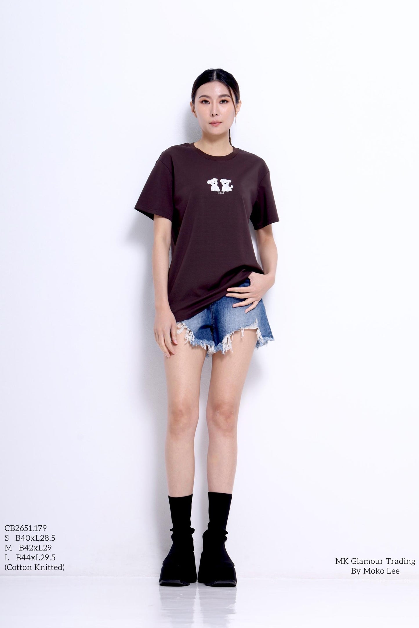 Puppy Embroidered Oversized Tee