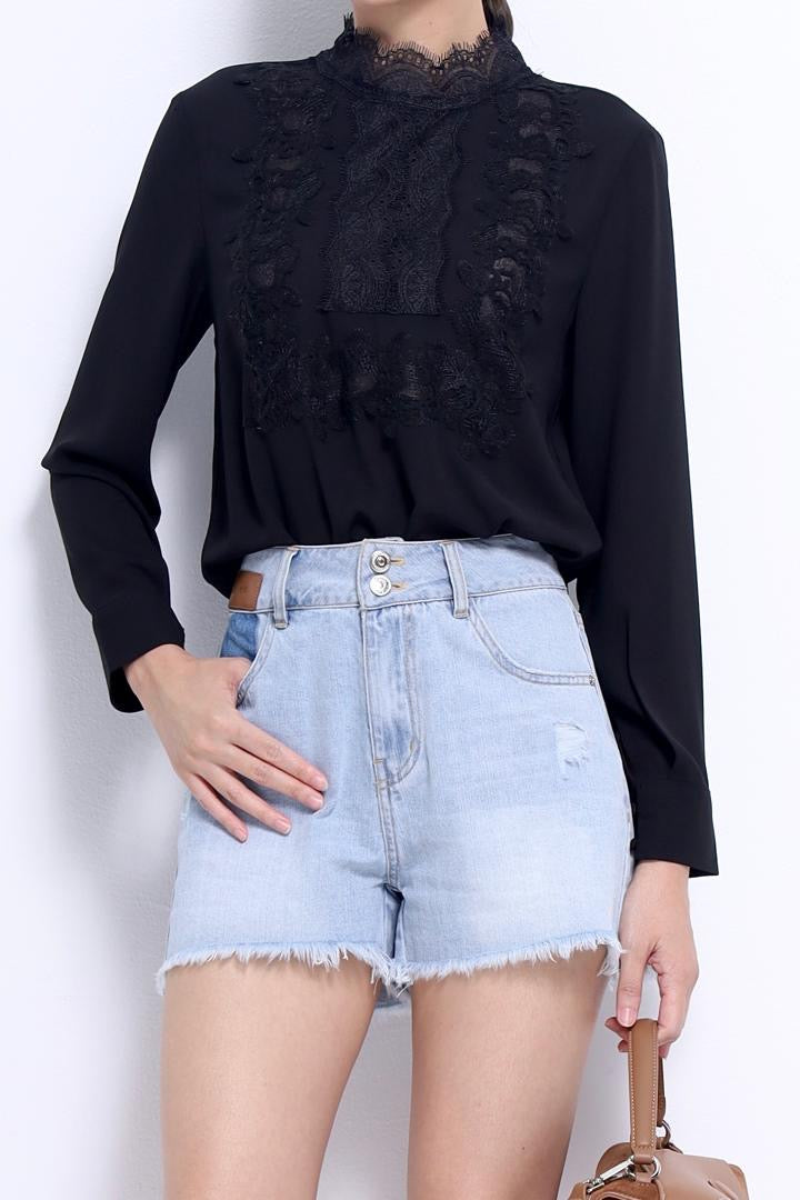 Lacey Mock neck Lace Blouse