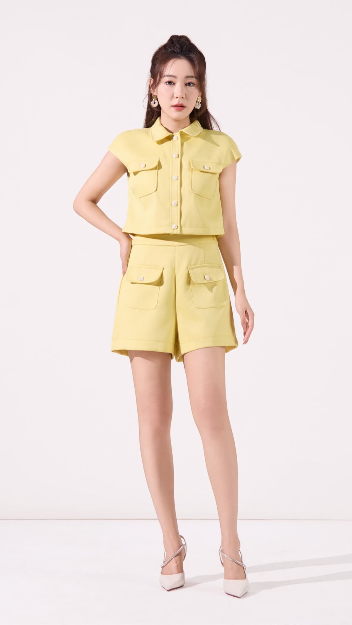Ziri Tweed Boxy Cropped Top