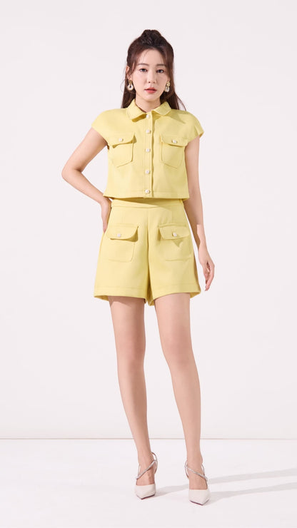 Ziri Tweed Boxy Cropped Top