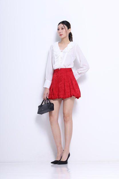 Joyce Ruffle Collar Chiffon Top
