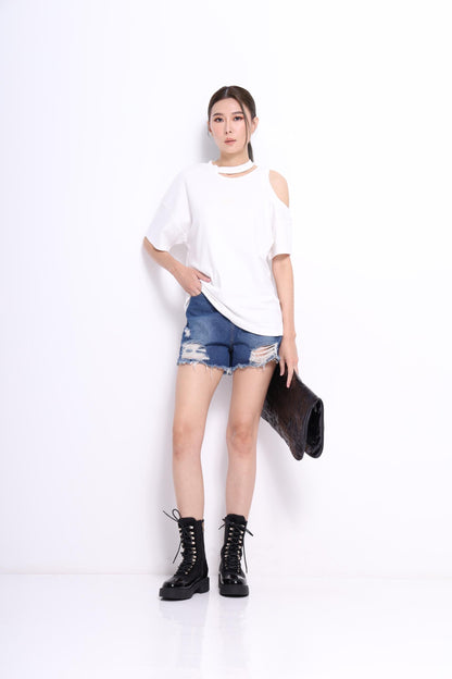 Mia Cutout Oversized Tee