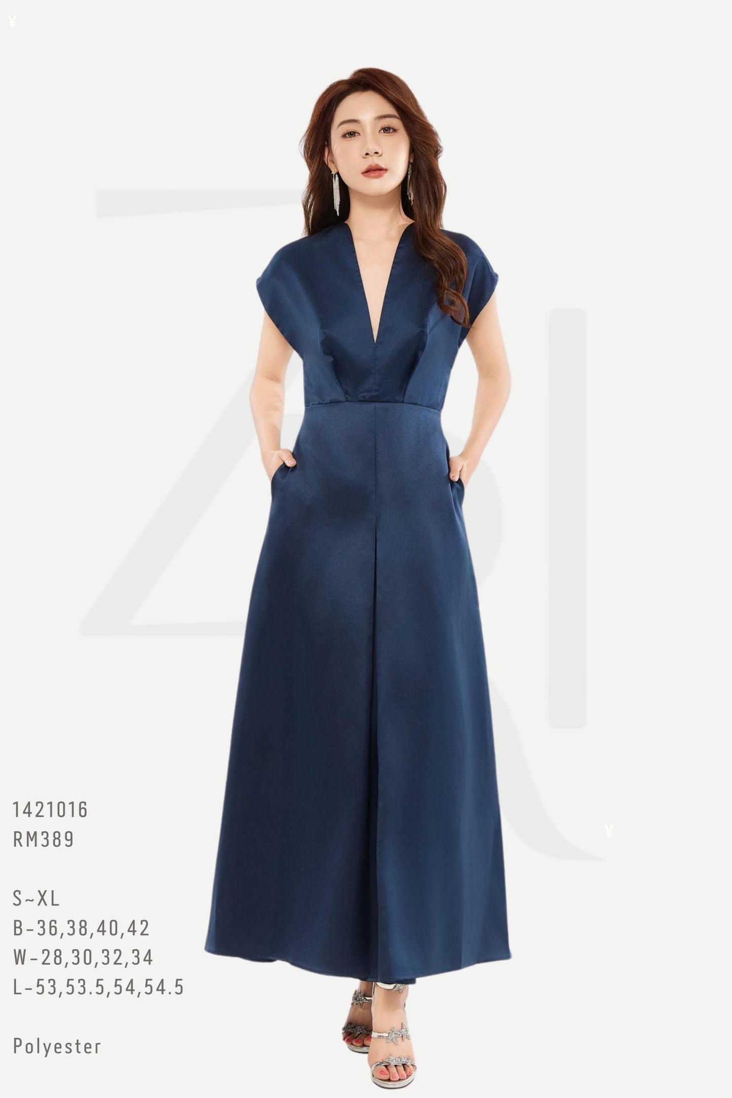 Ziri V-Neck Evening Gown