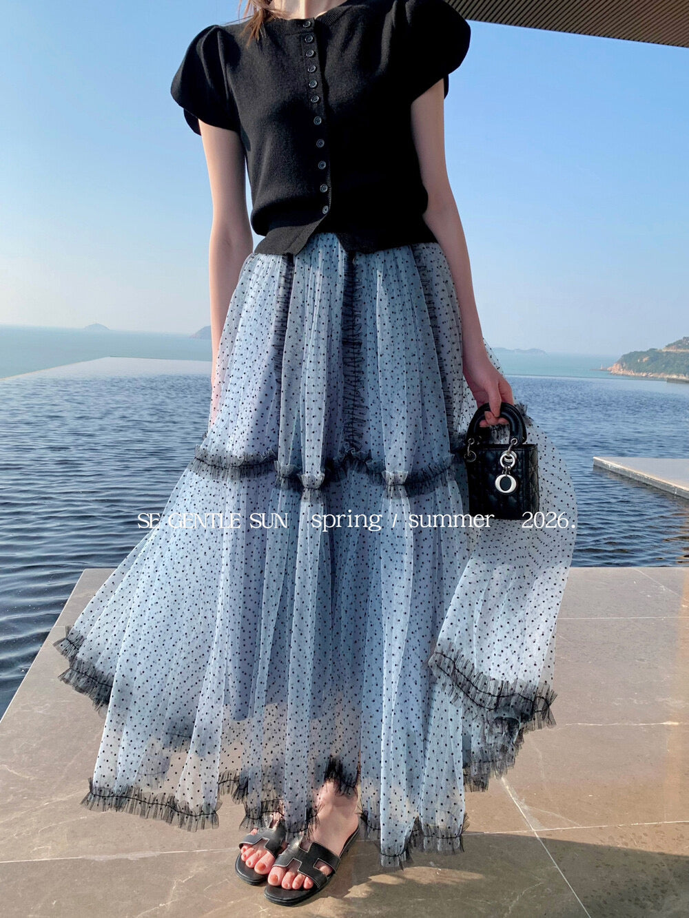 Faye Polka Dot Tulle Skirt