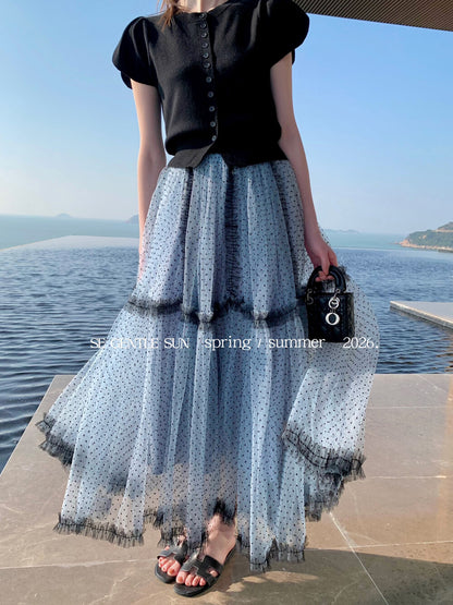 Faye Polka Dot Tulle Skirt
