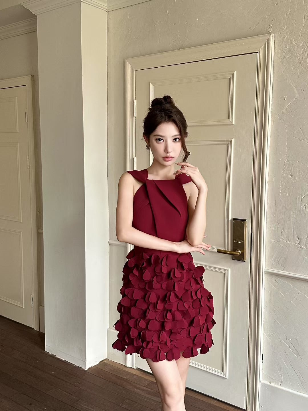 Mandy Petals Open Back Dress