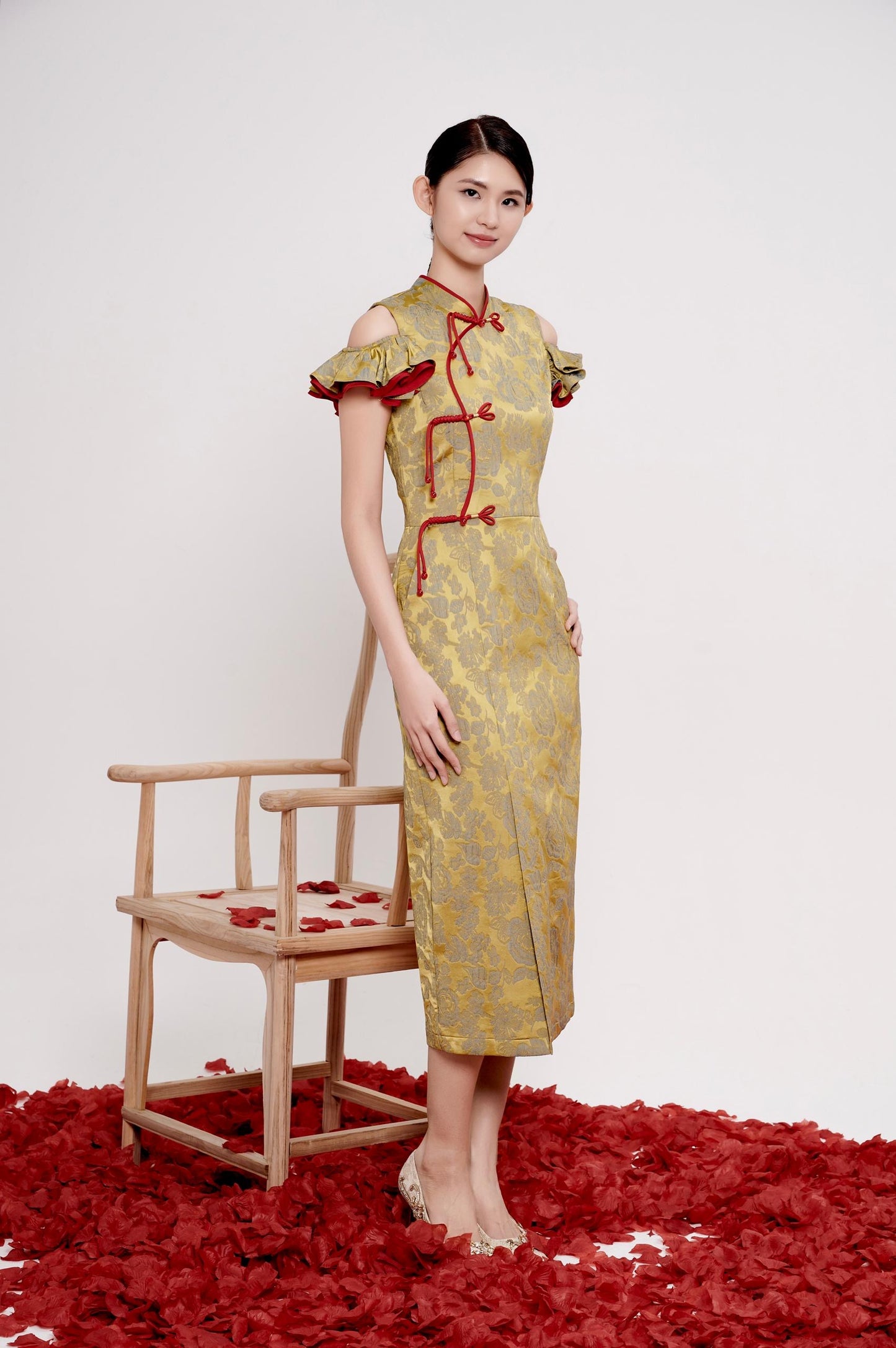 Ru Bi Orient Ruffle Dress