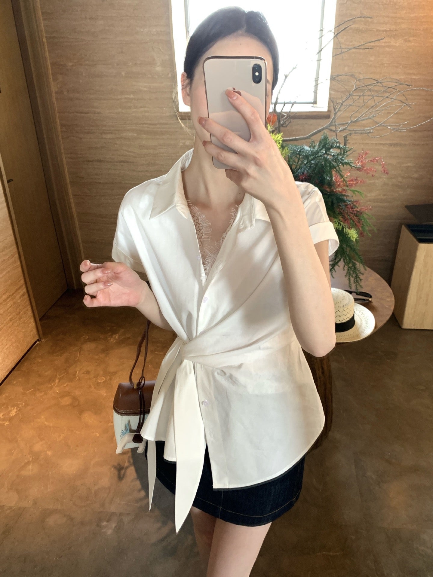 PREORDER Yoona Lace Side Tie Shirt