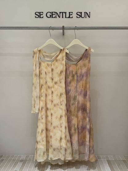 Dune Chiffon Halter Shawl Dress