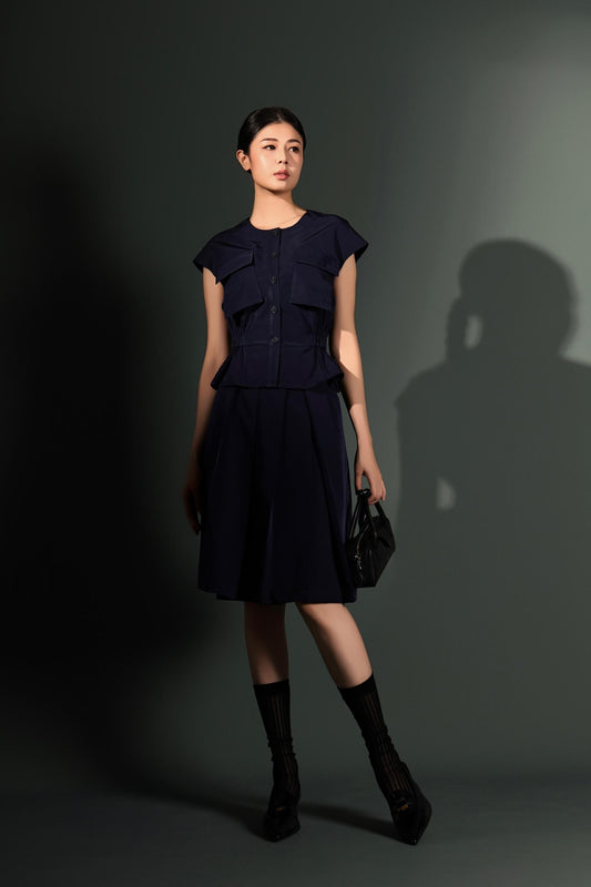 Jinna Pleated Aline Skirt