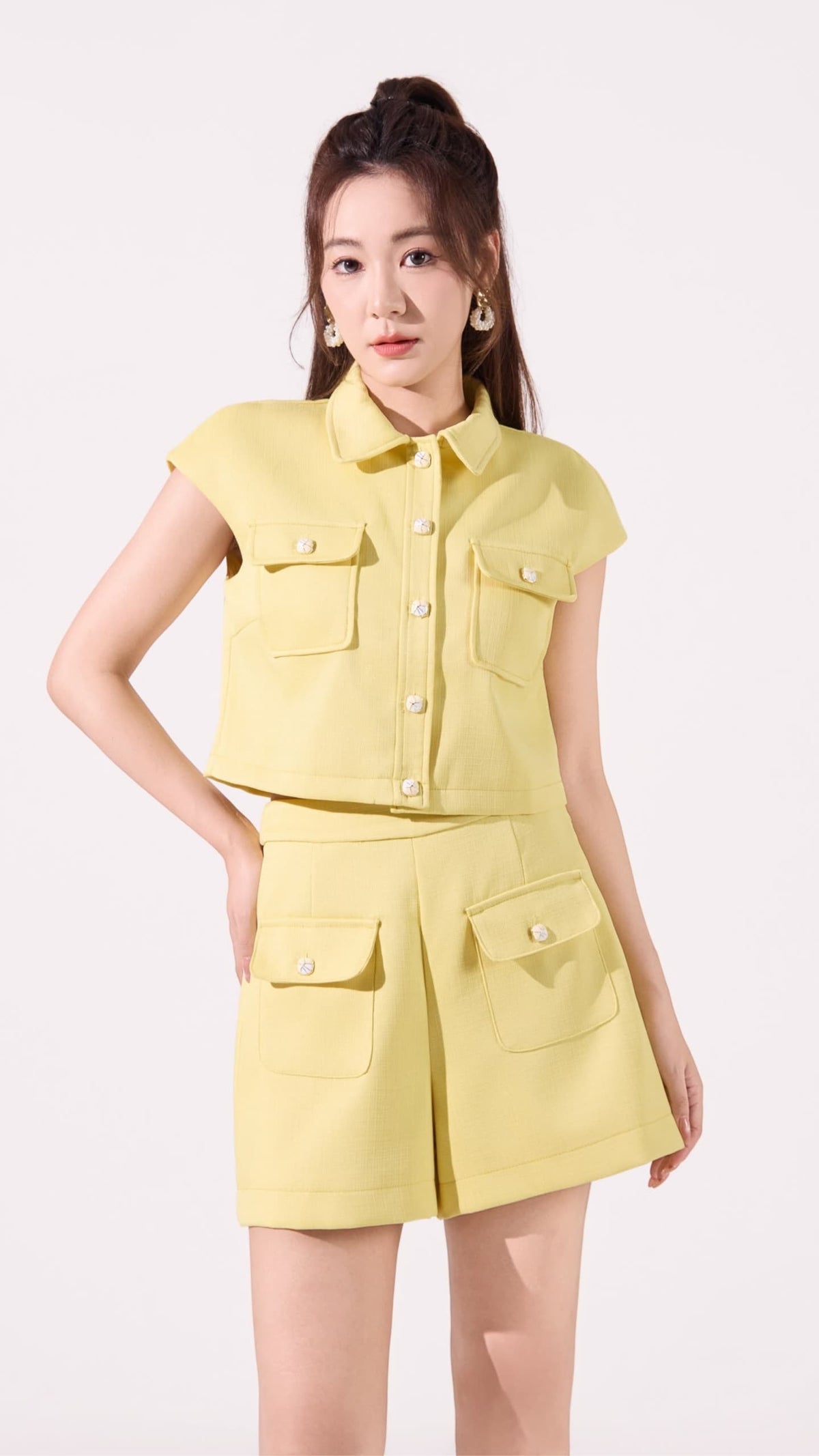 Ziri Tweed Boxy Cropped Top